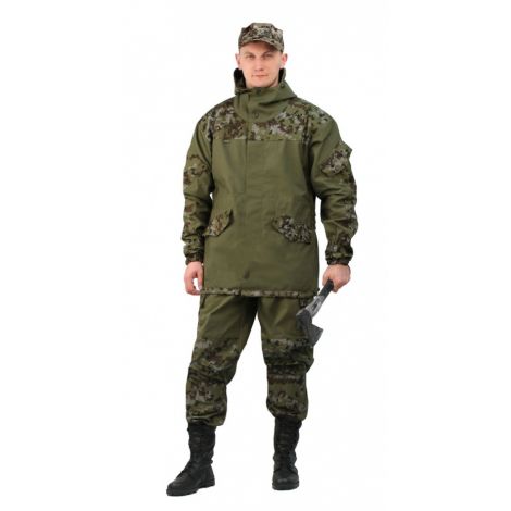 Костюм мужской "Горка 3" летний палатка хаки 100% хлопок/ рип-стоп "Цифра"