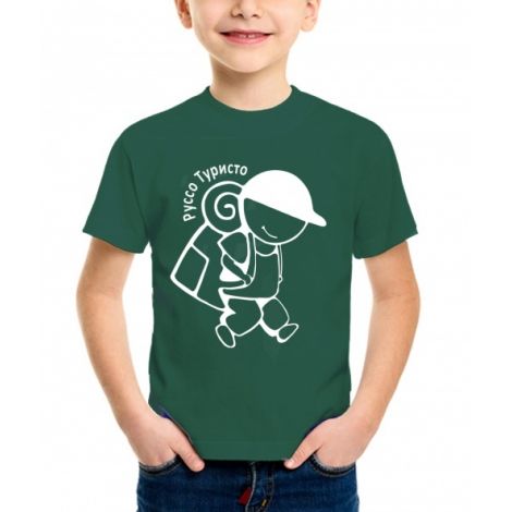 Футболка детская "Руссо Туристо" цв.темно-зеленый