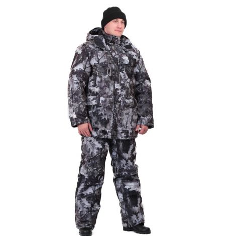 Костюм мужской "Вепрь" зимний кмф алова "Серый лес" подкладка флис 180г