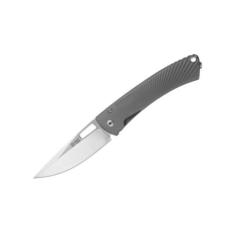 Нож LionSteel серии TiSpine лезвие 85 мм, рукоять - титан, цвет серый, матовый