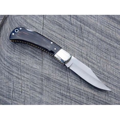 Нож LionSteel серии Classic лезвие 85 мм, рукоять - рог черный