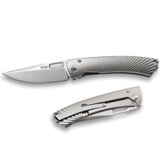 Нож LionSteel серии TiSpine лезвие 85 мм, рукоять - титан, цвет серый