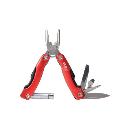 Мультиинструмент Tekut 8 in 1, нерж. сталь, рукоять - цвет красный+ чехол