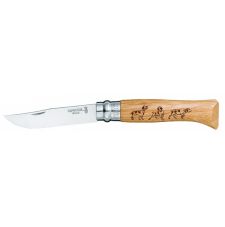 Нож Opinel серии Tradition Animalia №08, клинок 8,5см., нержавеющая сталь, рисунок - собака, рукоять - дуб