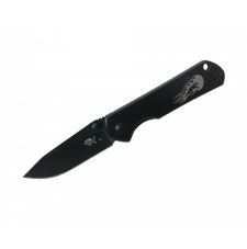 Нож Sanrenmu серии Outdoor, лезвие 71 мм чёрное, металлическая рукоять чёрная, рисунок цветы