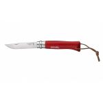 Нож Opinel серии Tradition Colored №08, клинок 8,5см., нерж. сталь, рукоять - граб, цвет - красный, темляк + чехол