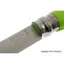 Нож Opinel серии Tradition Colored №07, клинок 8см., нерж. сталь, рукоять - граб, цвет - зеленый, темляк