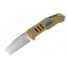 Нож Sanrenmu, лезвие 86 мм, рукоять бежевая, с отвёрткой и открывашкой
