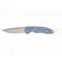 Нож Sanrenmu серии EDC лезвие 70 мм, рукоять металл, цвет - спектр, рисунок - сакура