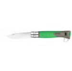 Нож Opinel серии Specialists EXPLORE №12 клинок 10см., нерж.сталь, пластик, свисток, огниво, стропорез, зеленый/серый