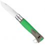 Нож Opinel серии Specialists EXPLORE №12 клинок 10см., нерж.сталь, пластик, свисток, огниво, стропорез, зеленый/серый