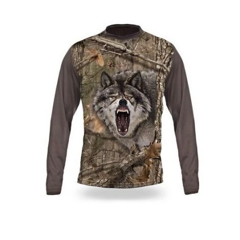 Футболка с длинным рукавом 3DX "Волк"