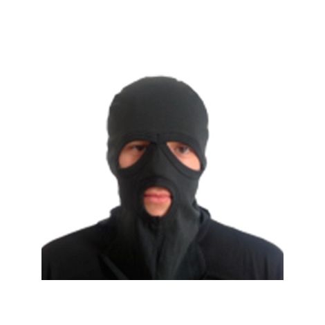Подшлемник х/б трикотажный с вырезом для глаз и рта, цв. черный