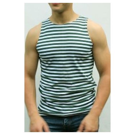 Майка-тельняшка, с зеленой полосой