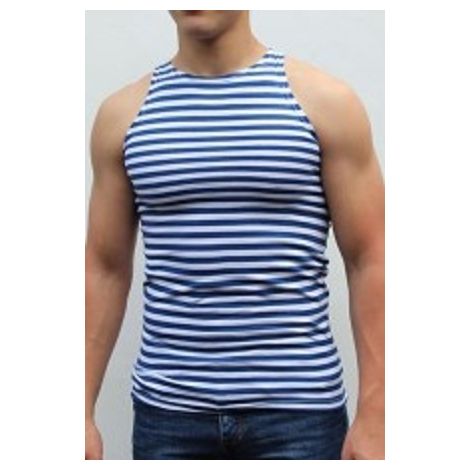 Майка-тельняшка, с голубой полосой