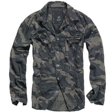 Рубашка SlimFit Brandit, цвет Darkcamo Рубашка SlimFit Brandit, цвет Darkcamo